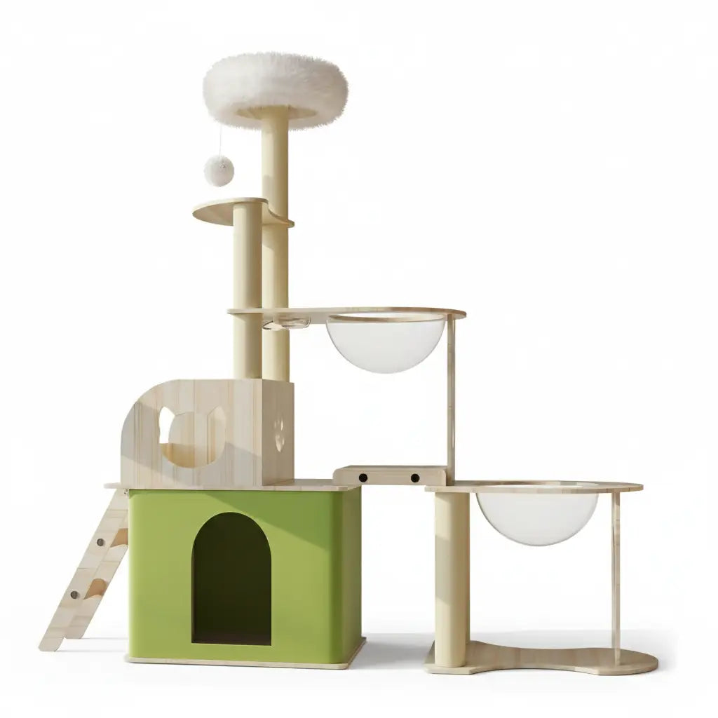 Arbre à chat en bois RoyalZenith – L’arbre à chat premium pour félins actifs