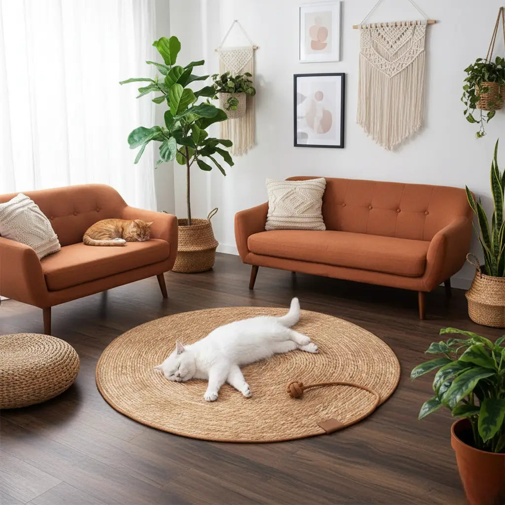 ZENRATTAN – LE TAPIS GRIFFOIR À CHAT NATUREL & RAFRAÎCHISSANT EN ROTIN 40 CM