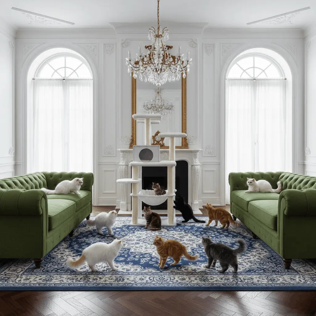 VeloursClimb – L’arbre à chat chic en bois au confort absolu 138 cm