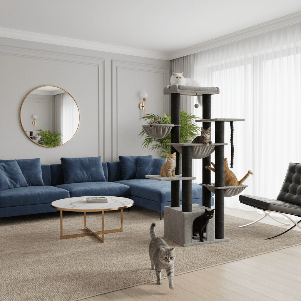 Arbre à chat XL pour grands chats comme les Maine Coon – TitanClimb 170 cm