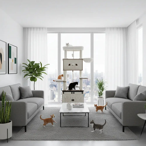 ARBRE À CHAT EN BOIS MAJESTY ONE – L’ESPACE DE VIE FÉLIN TOUT-EN-UN 174 CM