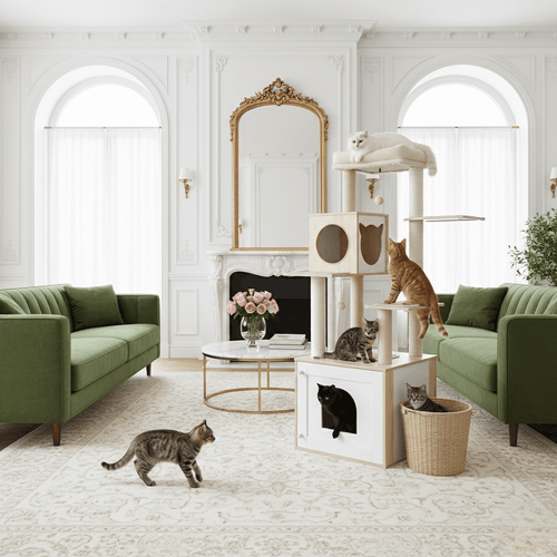 Arbre à chat  LitterLux Tower – La tour élégante qui cache la litière de votre chat 144cm