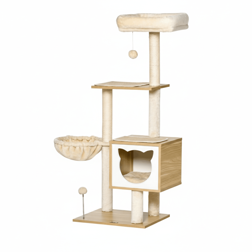 Arbre à chat en bois ImperialCat – Le centre d’activités premium pour votre chat 126 cm