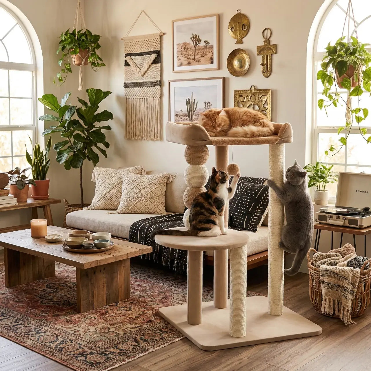 Arbre à Chat CosyGriff avec Griffoir – Aire de Jeu et de Repos