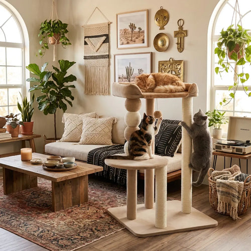 Arbre à Chat CosyGriff avec Griffoir – Aire de Jeu et de Repos