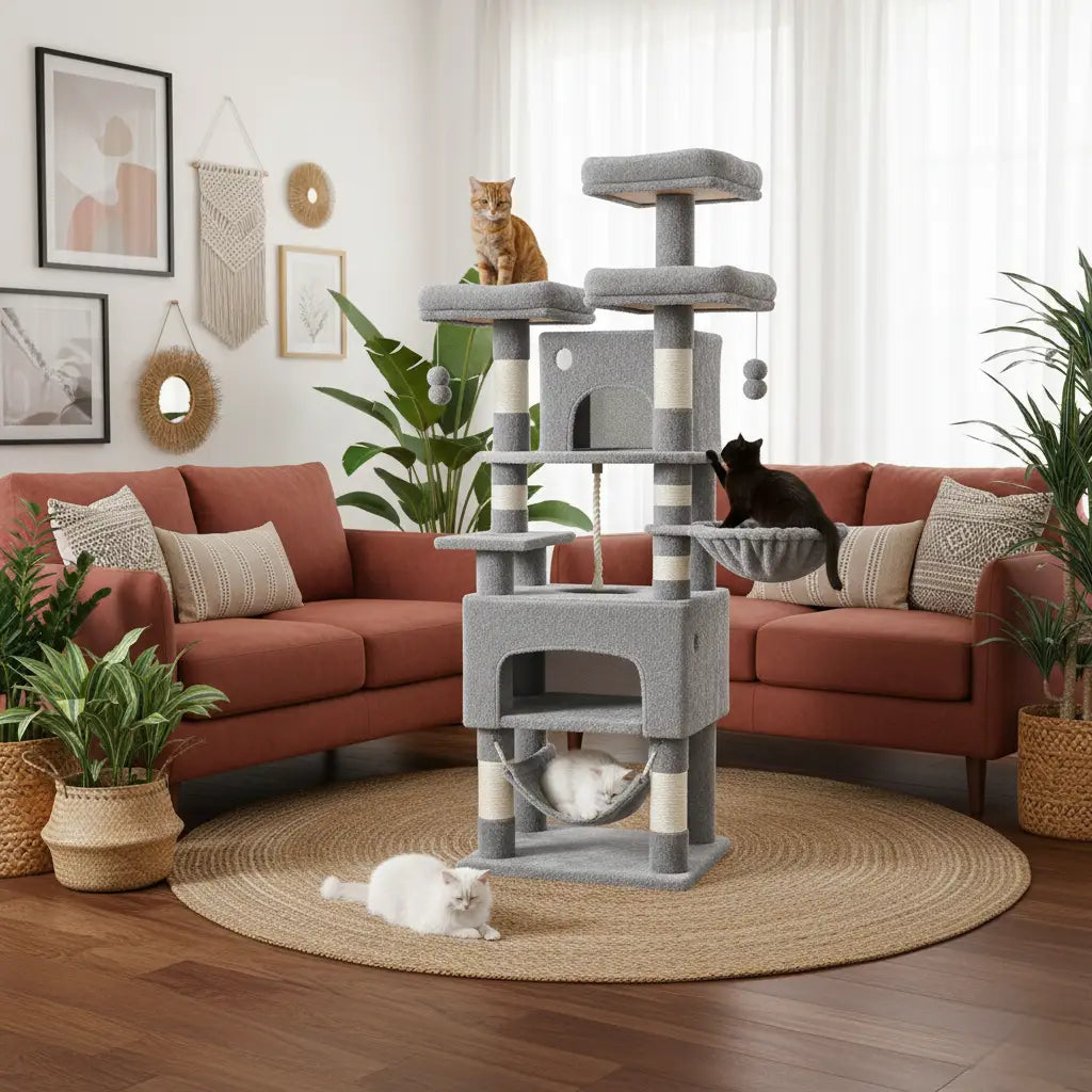 Arbre à chat SkyImperium – Le royaume vertical ultime pour votre chat 176 cm