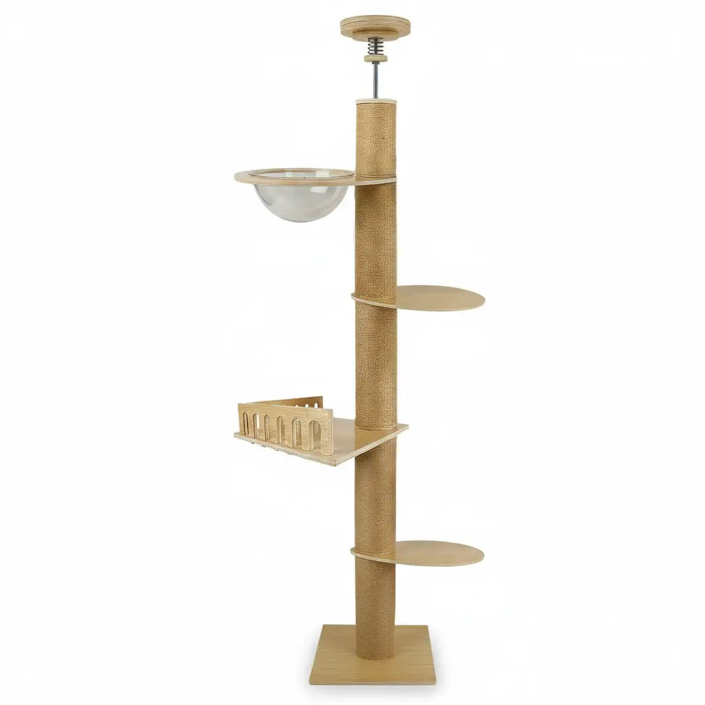 SKYWOOD PRESTIGE – ARBRE À CHAT XXL DU SOL AU PLAFOND EN BOIS MASSIF POUR MAINE COON
