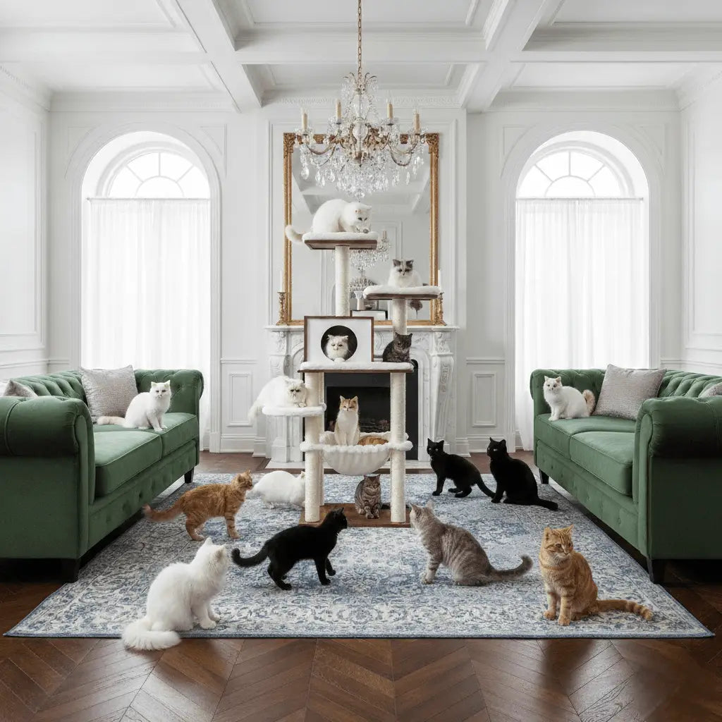 VeloursClimb – L’arbre à chat chic en bois au confort absolu 138 cm