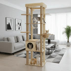 Arbre à chat en bois PrimeFeline 180 cm –  La tour féline haut de gamme pour chats d’intérieur