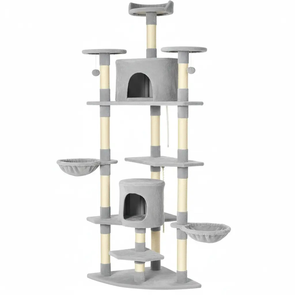 Arbre à chat XXL Royal Haven – La tour de détente féline ultime pour grands chats comme les Maine Coon jusqu’à 10 kg 200 cm