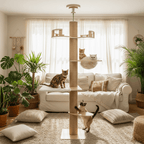 OAKSPIRE LOFT – ARBRE À CHAT XXL EN BOIS MASSIF DU SOL AU PLAFOND SPÉCIAL MAINE COON