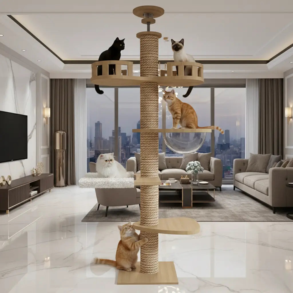 TITANWOOD XXL – ARBRE À CHAT DU SOL AU PLAFOND SPÉCIAL MAINE COON