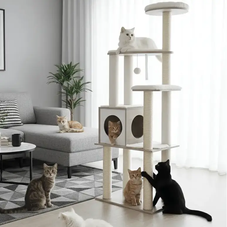Arbre à chat en bois ImperialCat – Le centre d’activités premium pour votre chat 126 cm
