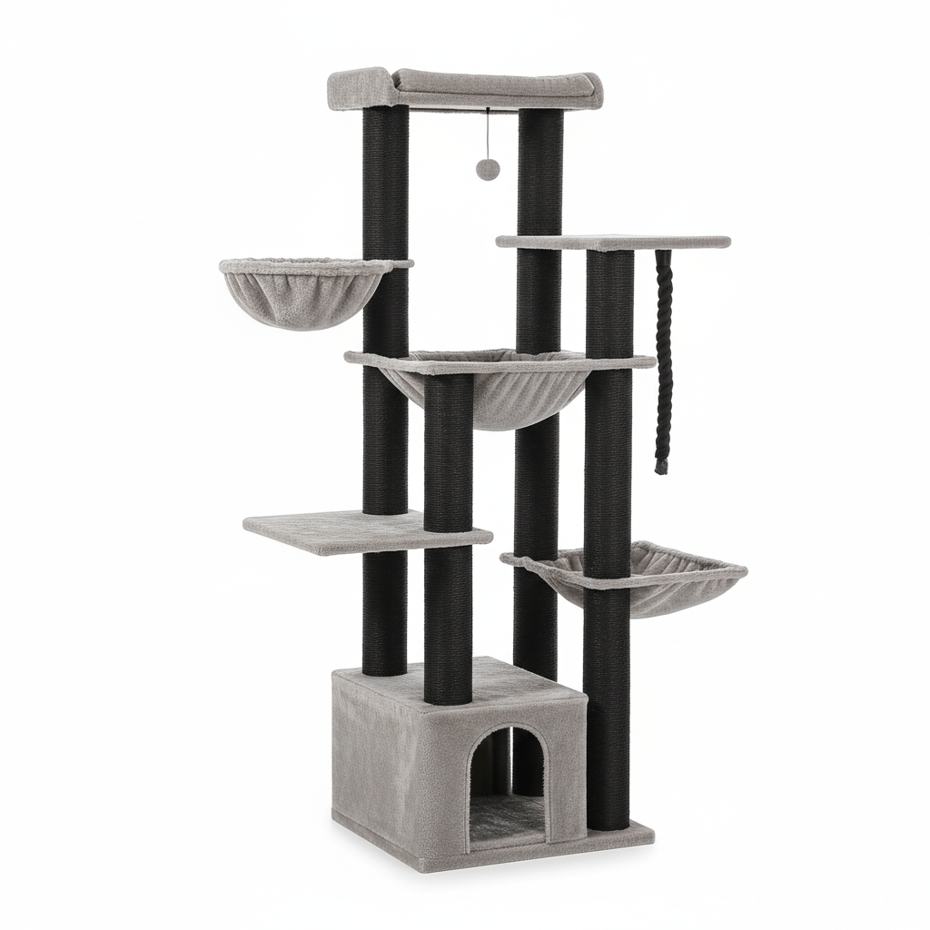 Arbre à chat XL pour grands chats comme les Maine Coon – TitanClimb 170 cm