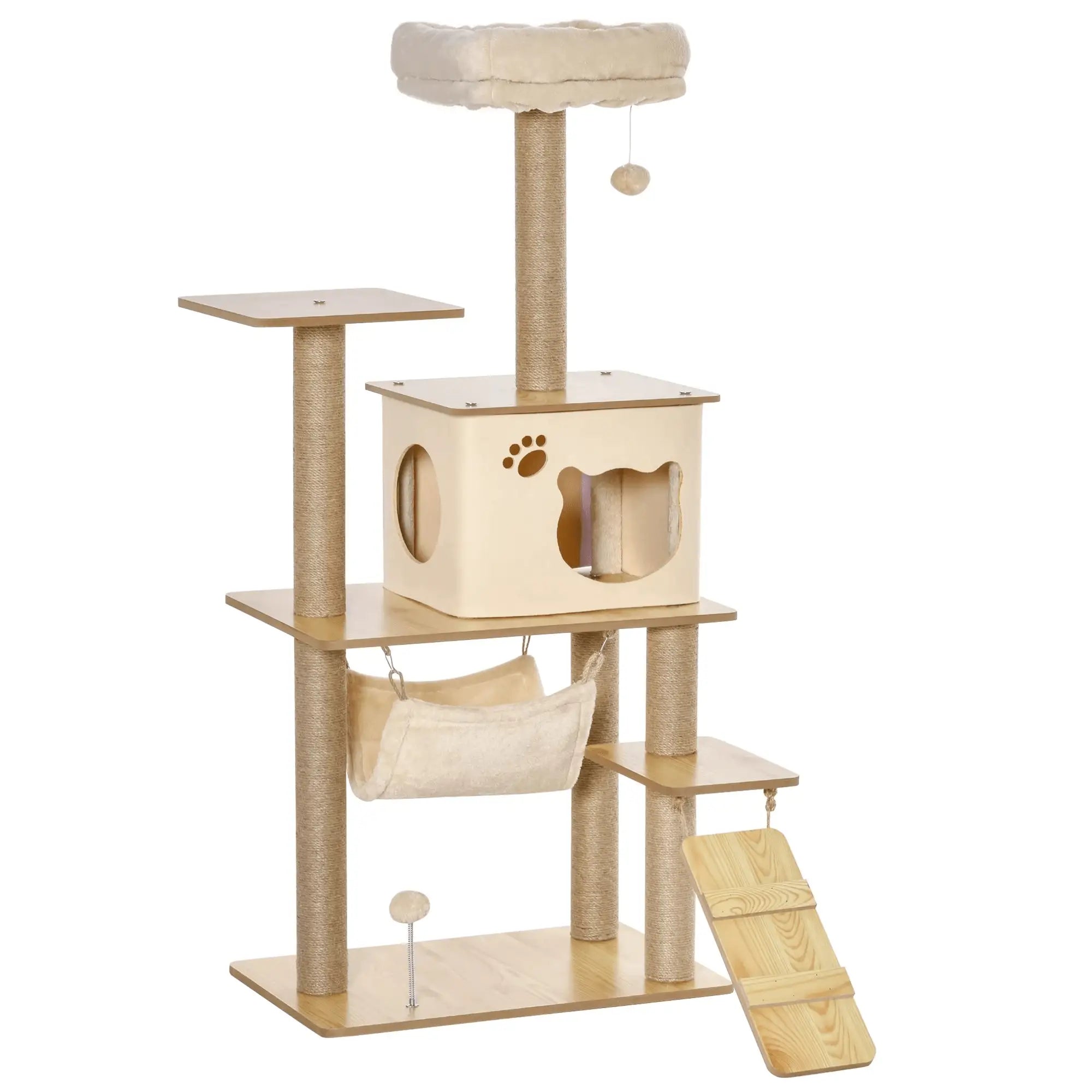 ARBRE À CHAT EN BOIS PALACE FÉLIN – LE TERRAIN DE JEU CHIC POUR VOTRE CHAT 130 CM