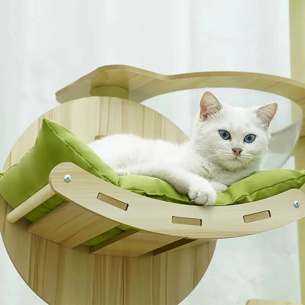 CosmoLuxe – L’arbre à chat en bois design aux airs de station spatiale 140 cm