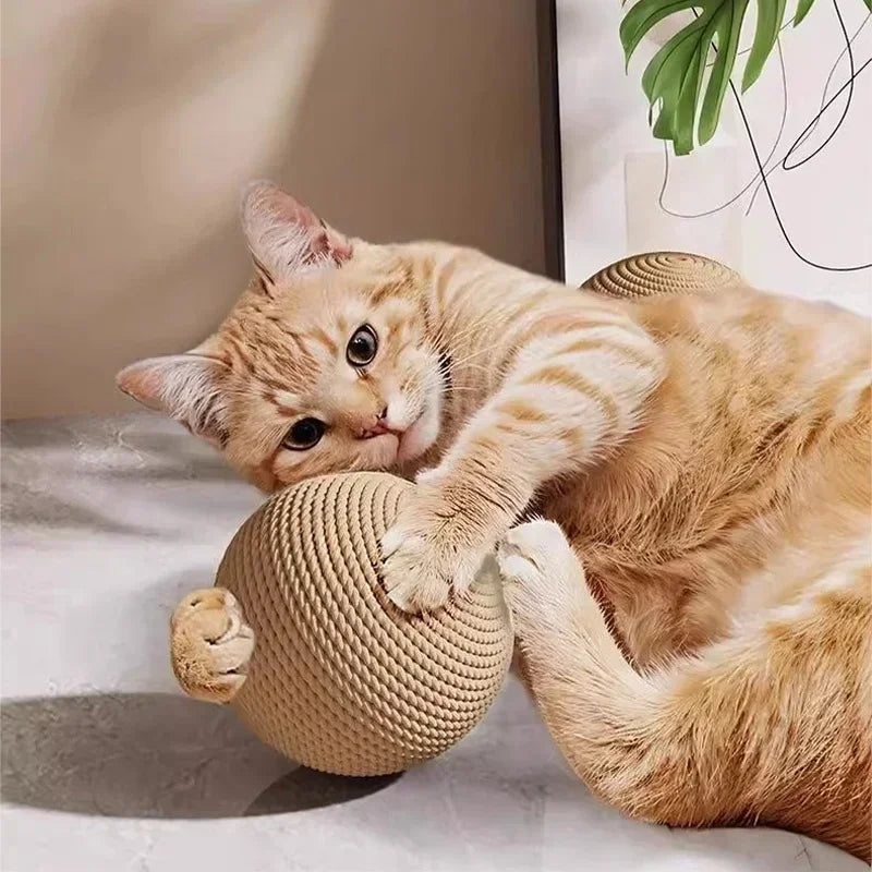 Grande balle en sisal pour chat – jouet interactif à gratter, mâcher & stimuler