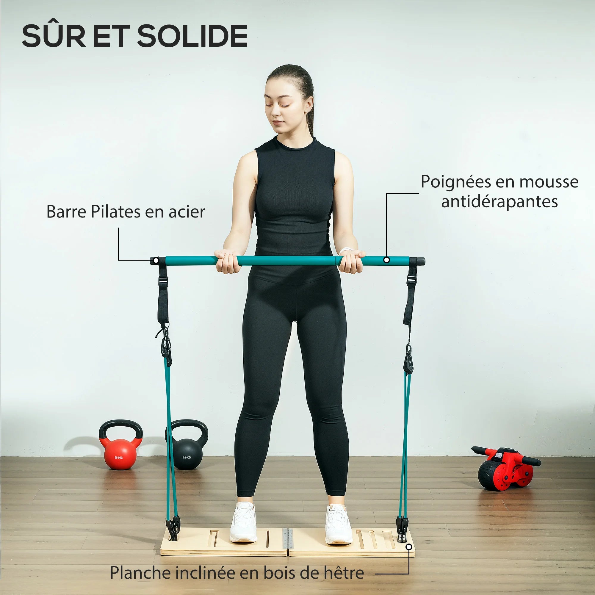 KIT BARRE PILATES AVEC BANDES – HOME GYM COMPLET & TONIFICATION