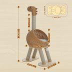JURASSIA NEST – ARBRE À CHAT DESIGN EN BOIS ET ROTIN NATUREL 116 CM