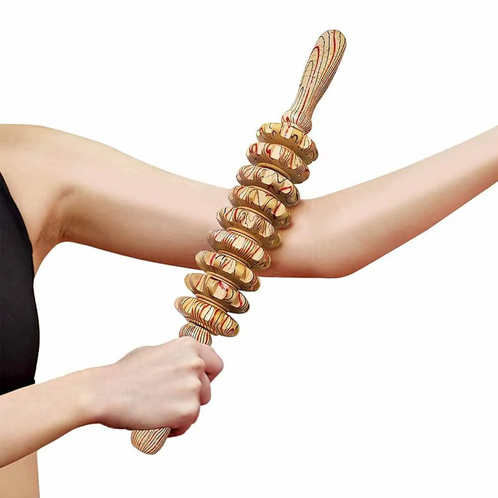 ROULEAU DE MASSAGE EN BOIS – RELAXATION, RÉCUPÉRATION