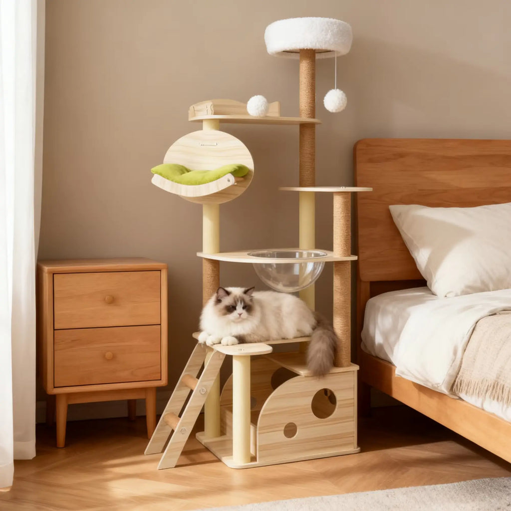 ElysianPerch – L’arbre à chat premium en bois pour un confort absolu 170 cm