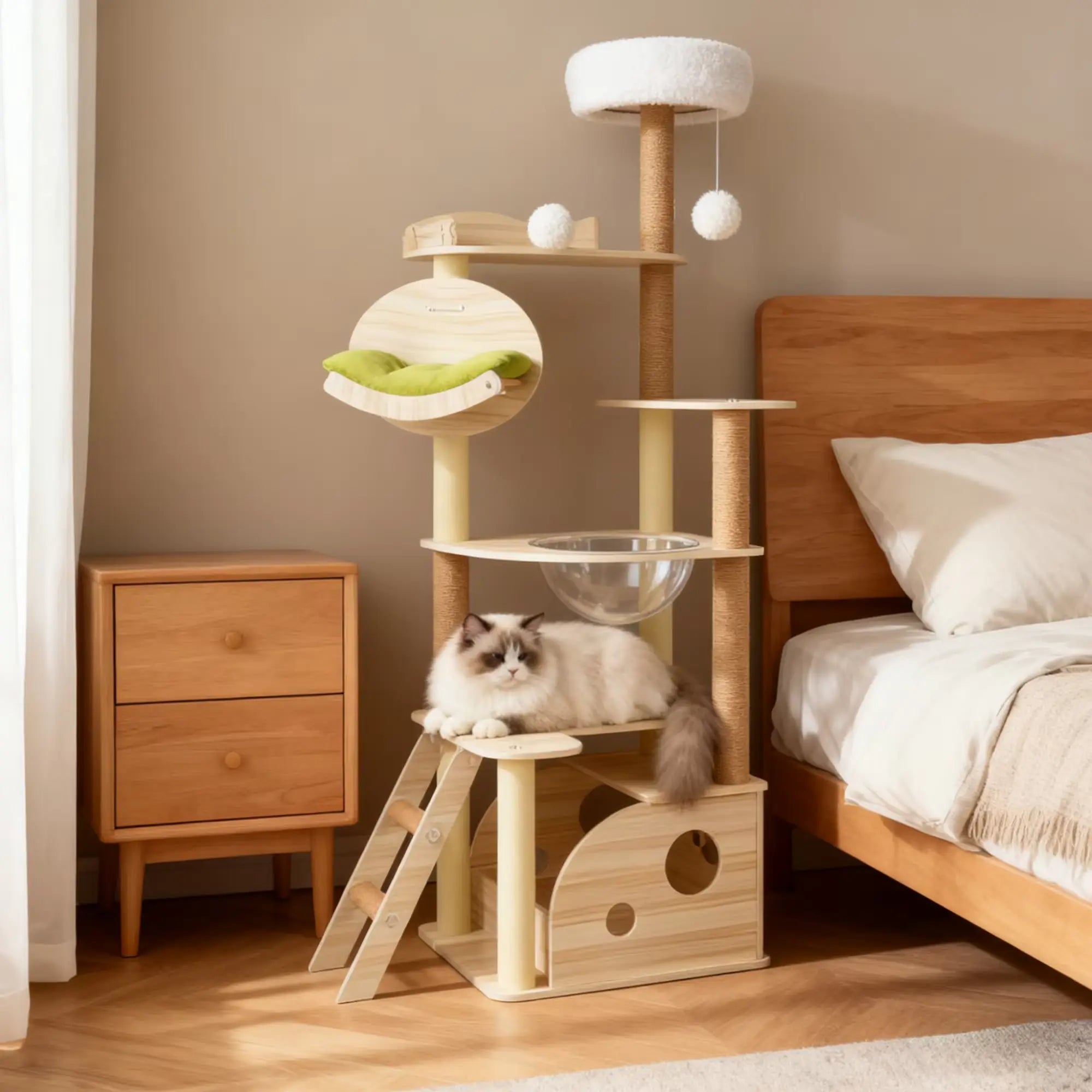 ElysianPerch – L’arbre à chat premium en bois pour un confort absolu 170 cm