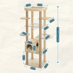 Arbre à chat en bois PrimeFeline 180 cm –  La tour féline haut de gamme pour chats d’intérieur