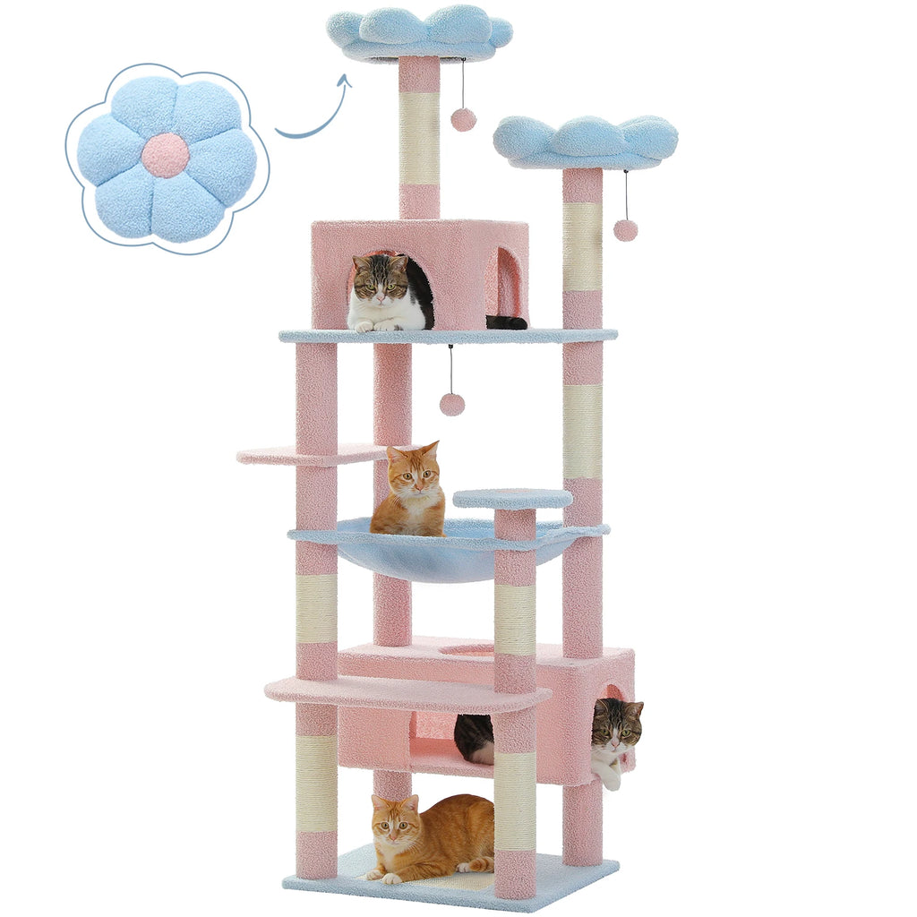 FINI LES ARBRES À CHAT TROP PETITS – TOUR XXL DE 184 CM POUR CHATS ACTIFS ET GRANDS GABARITS