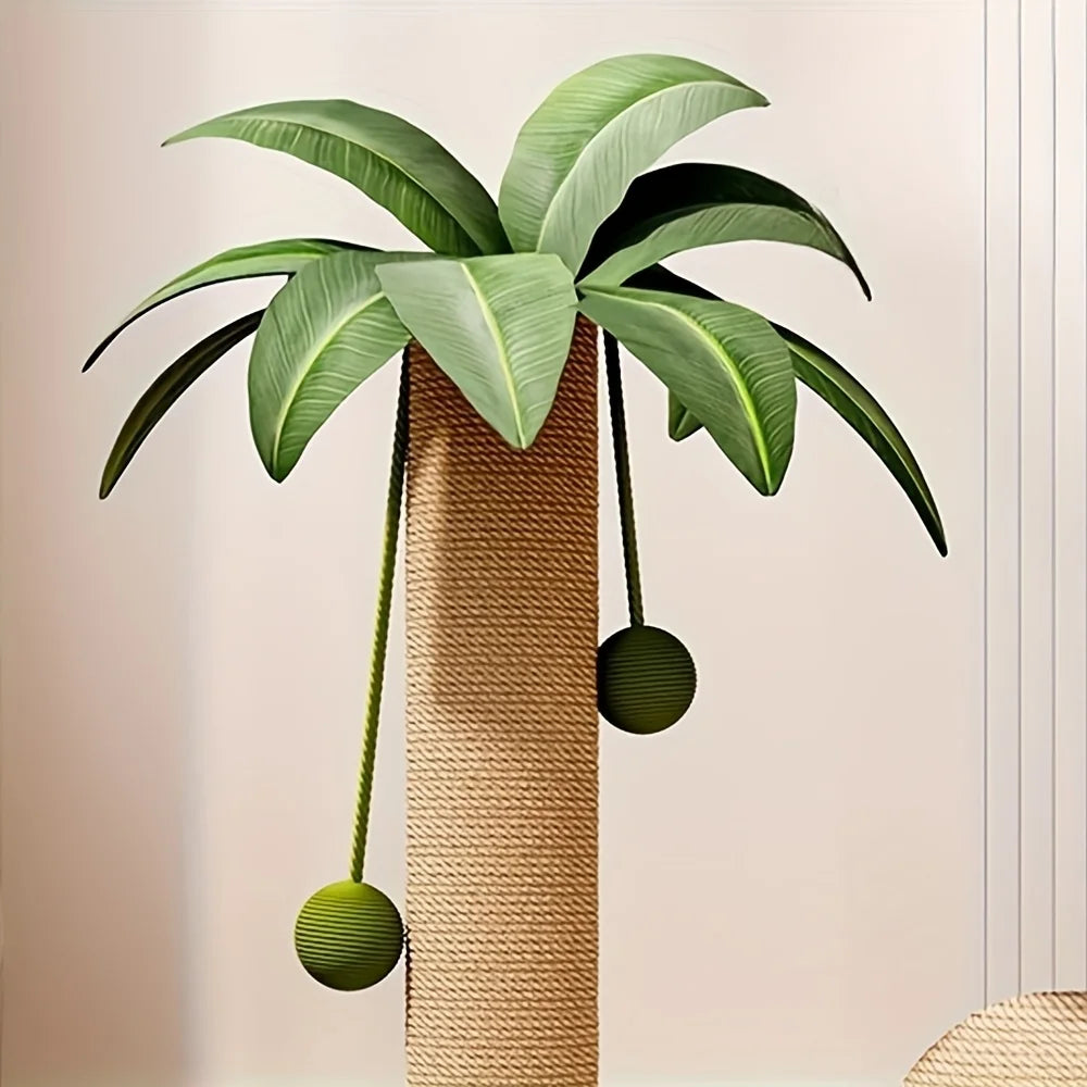ARBRE À CHAT COCOTIER 2-EN-1 – GRIFFOIR EN SISAL & TOUR DE JEU