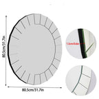 Grand miroir mural rond design moderne argent