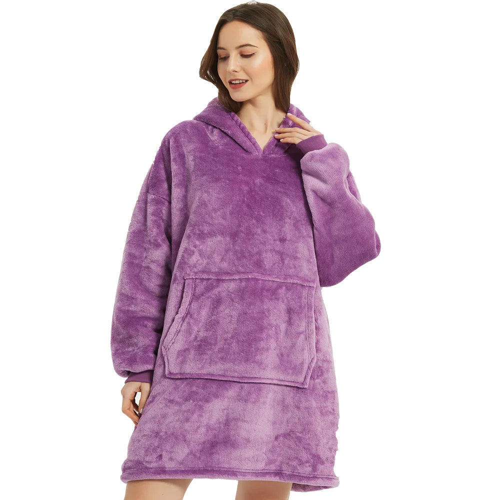SWEAT-PLAID POLAIRE À CAPUCHE – CHALEUR XXL & CONFORT ABSOLU