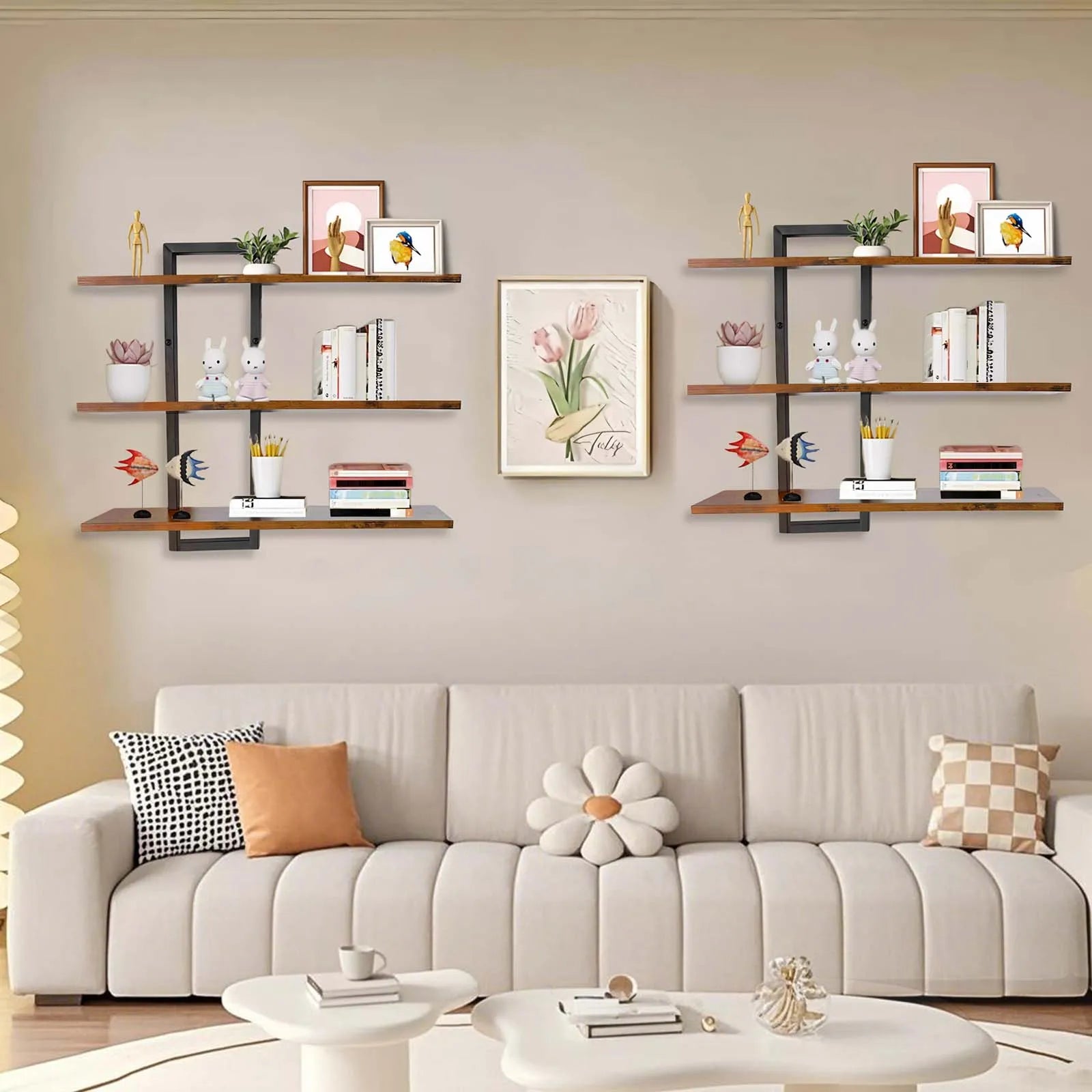 ÉTAGÈRE MURALE 3 NIVEAUX – RANGEMENT, DÉCORATION & STYLE INDUSTRIEL