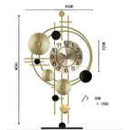 Horloge murale artistique dorée et noire design géométrique luxe 78 cm