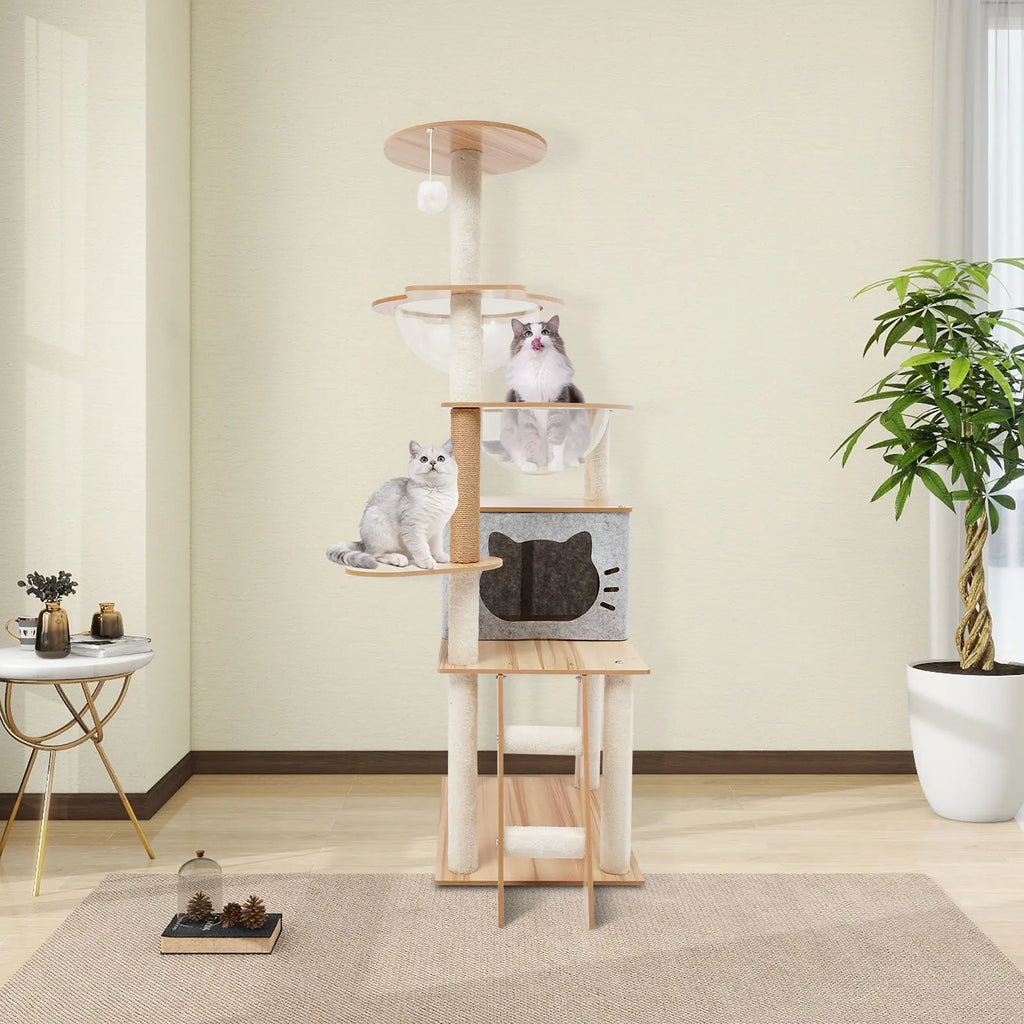 Arbre à chat 3 niveaux pour petits chats avec espace repos et griffoir