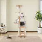 Arbre à chat 3 niveaux pour petits chats avec espace repos et griffoir