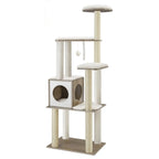 Arbre à chat en bois RoyalHide 165 cm – La tour féline chic qui sublime votre intérieur
