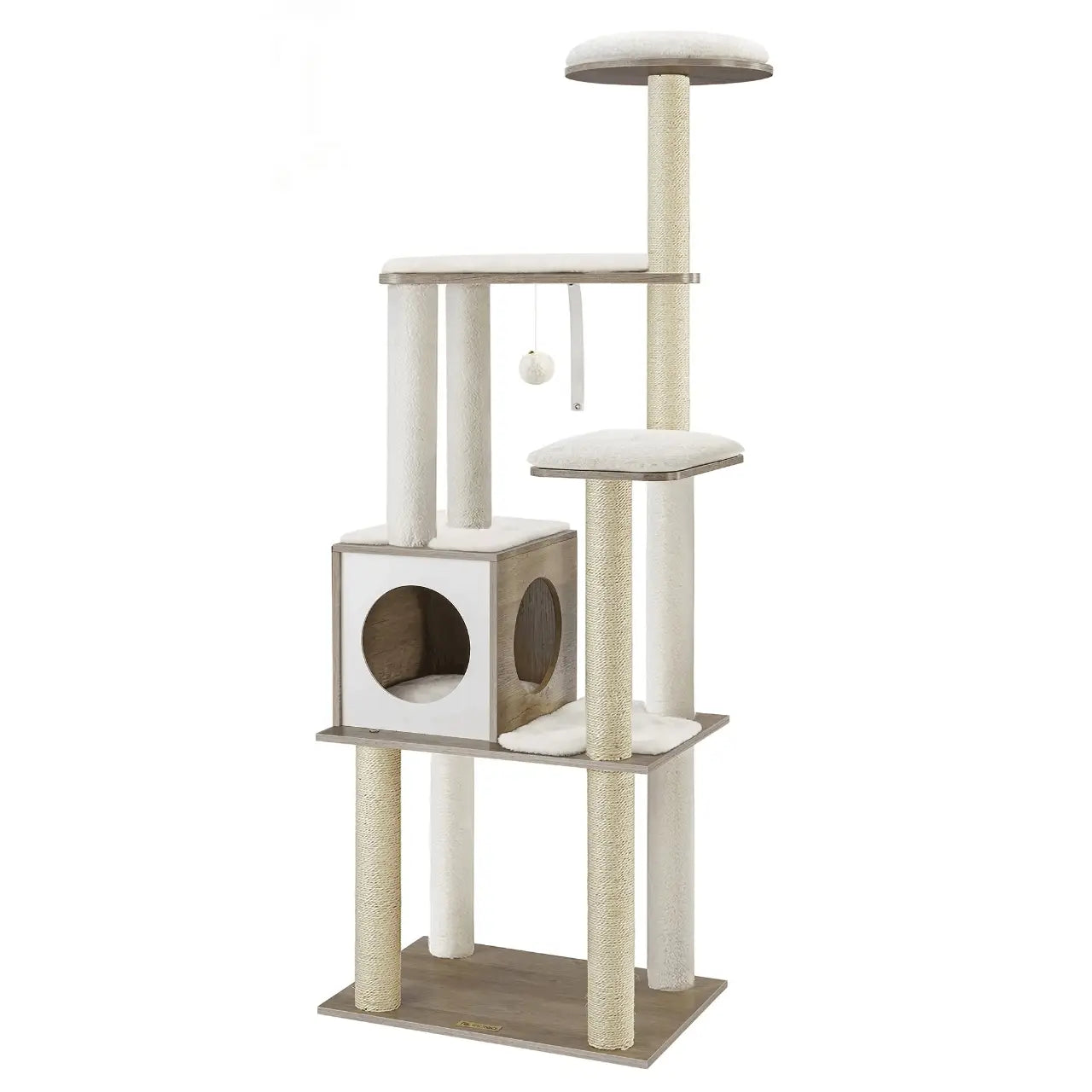 Arbre à chat en bois RoyalHide 165 cm – La tour féline chic qui sublime votre intérieur