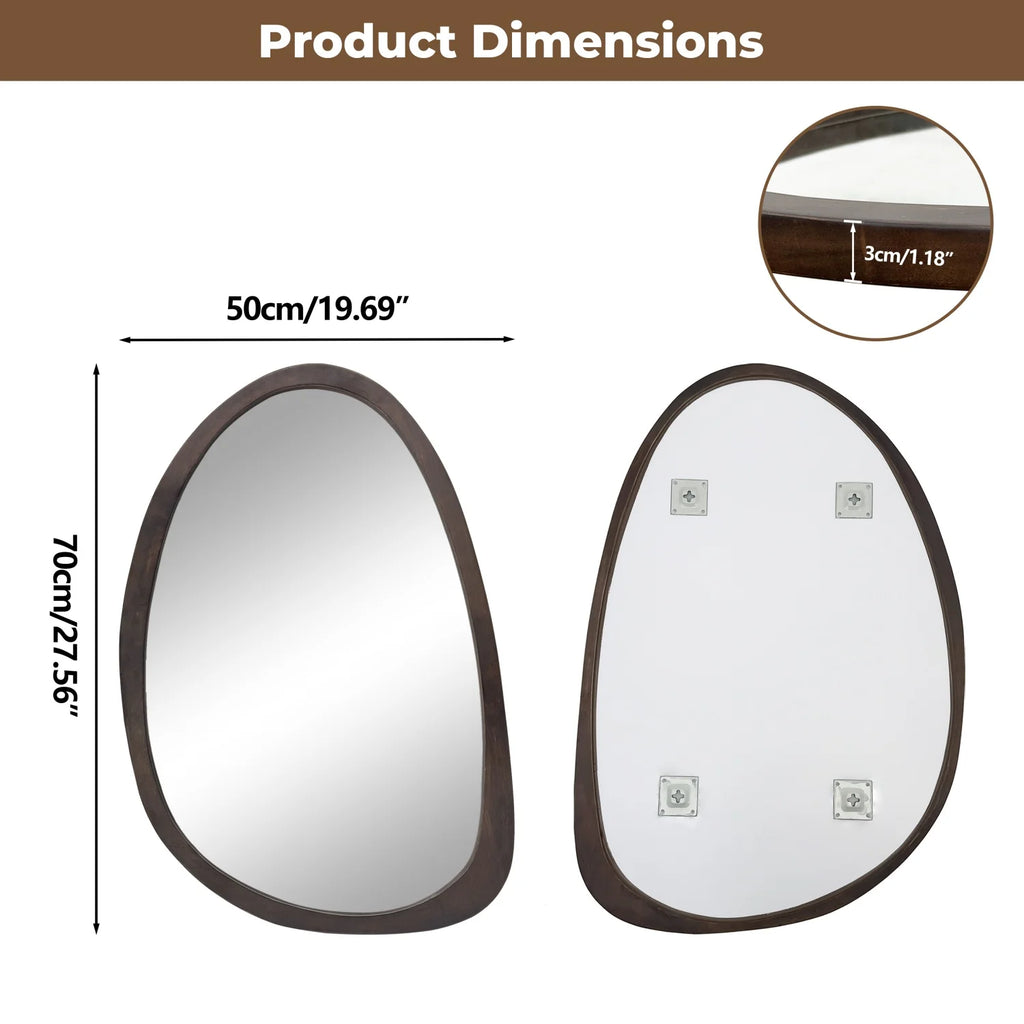MIROIR MURAL VINTAGE EN BOIS DE NOYER – ÉLÉGANCE & CARACTÈRE