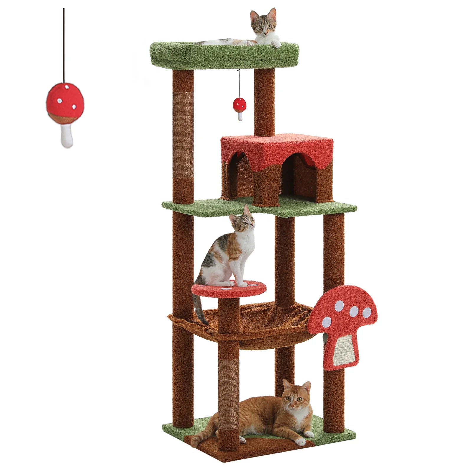 ARBRE À CHAT CHAMPIGNON AVEC HAMAC ET GRAND PERCHOIR – FINI L'ENNUI À LA MAISON