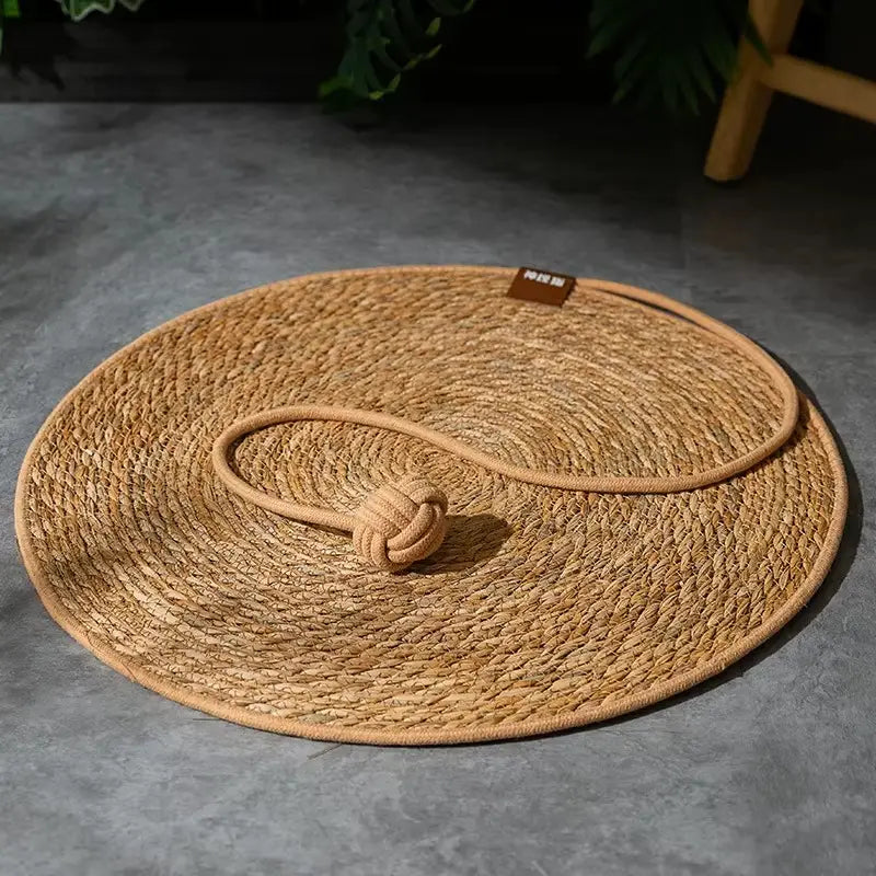 TAPIS GRIFFOIR CHAT EN ROTIN 40 CM – NATUREL, RAFRAÎCHISSANT & RÉSISTANT