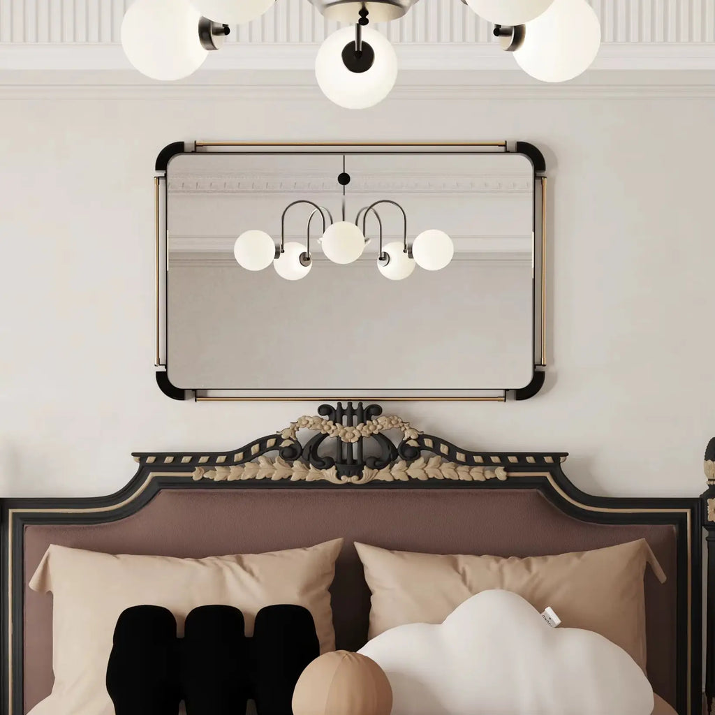 Miroir mural industriel noir style rétro