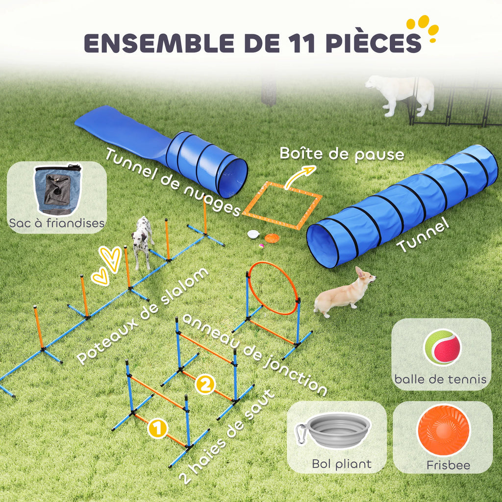 KIT PARCOURS AGILITÉ CHIEN 11 PIÈCES – JEU, ÉDUCATION & DÉPENSE ÉNERGÉTIQUE