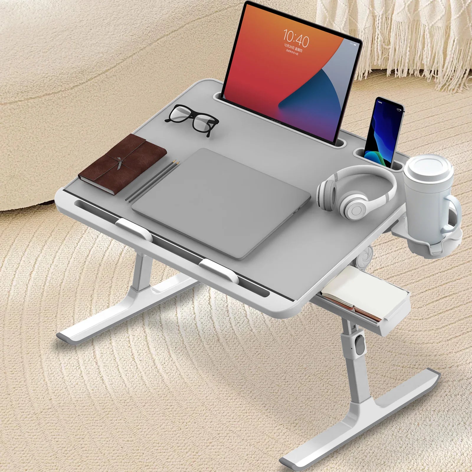 TABLE ORDINATEUR PLIABLE RÉGLABLE – CONFORT, PRATICITÉ & POLYVALENCE