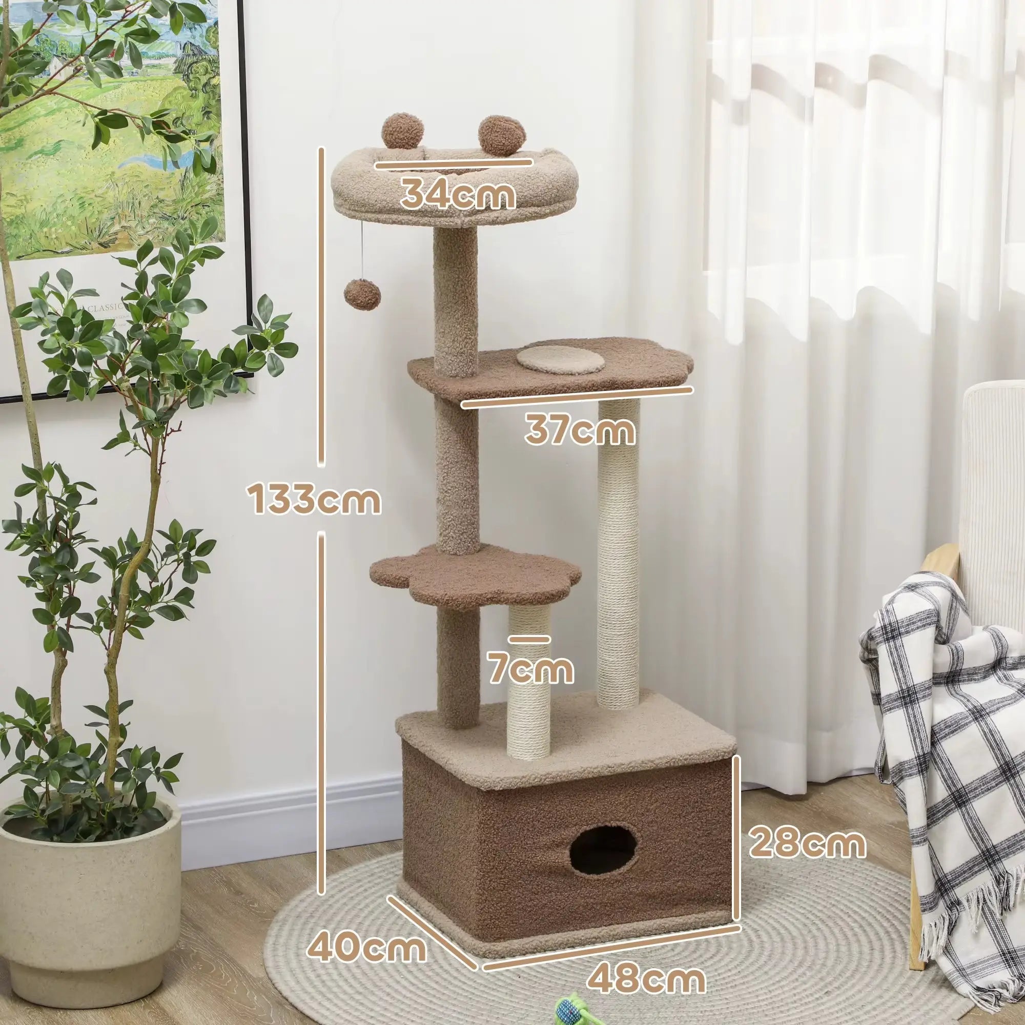 Cachemire Loft – L’arbre à chat élégant et apaisant 133 cm