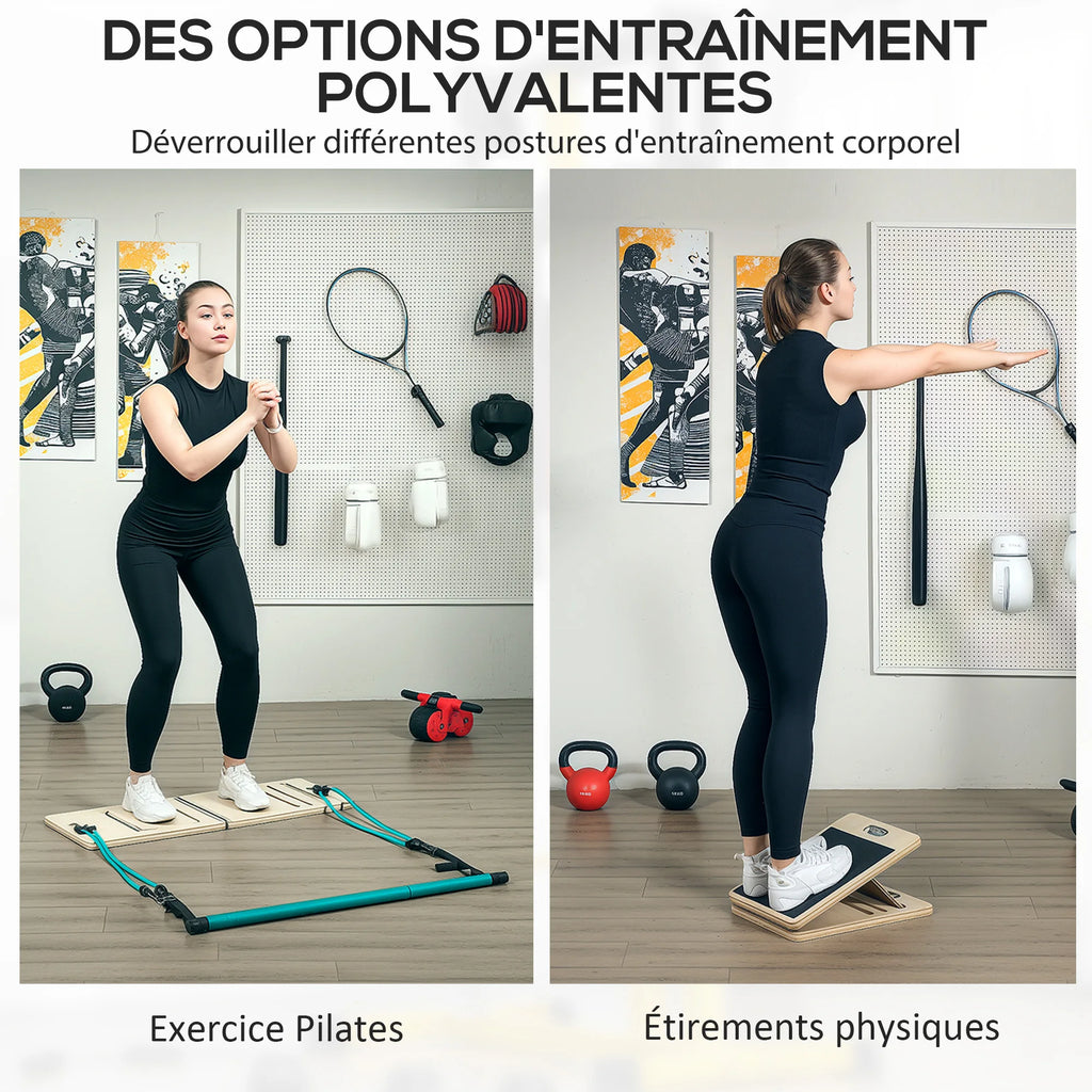KIT BARRE PILATES AVEC BANDES – HOME GYM COMPLET & TONIFICATION