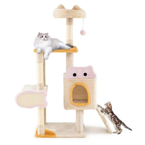Arbre à chat avec griffoir en forme de poisson