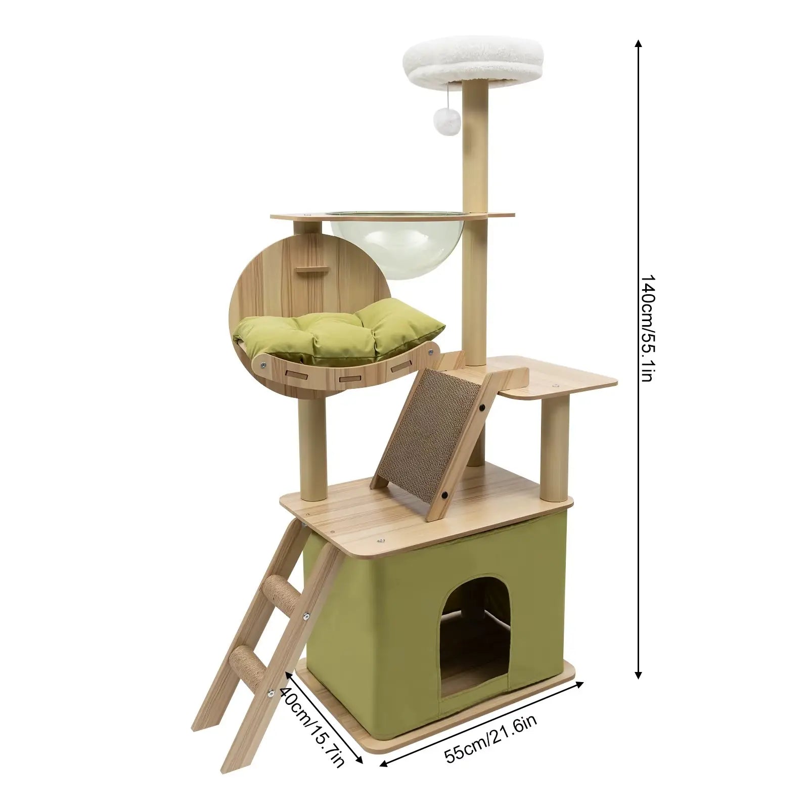CosmoLuxe – L’arbre à chat en bois design aux airs de station spatiale 140 cm