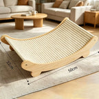 Griffoir en bois pour chat multifonctionnelle avec lit de repos détachable