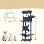 SkyLuxe Tower – Arbre à chat géant XXL 210 cm pour grands chats comme les Maine Coon