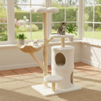 Arbre à chat en bois ZenFélin Nature – Le sanctuaire chic pour votre chat 142 cm